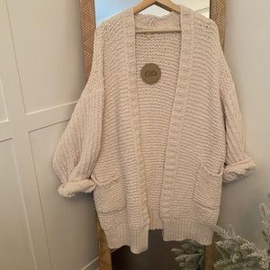 Oversized chenille cardigan